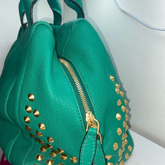 MCM Bags Mcm Keana Studded Green Leather Hand Bag Poshmark